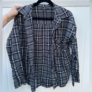 Brandy Melville Black and White Plaid Shirt
